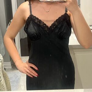 BLACK lace slip dress